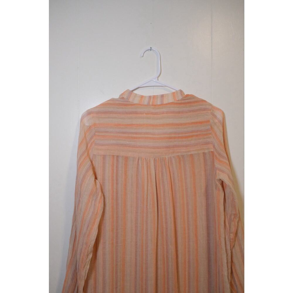 Christy Dawn Riley Maxi Coverup Dress In Salmon Stripe XS Bohemian Beach Gauze - Picture 11 of 16